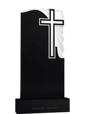 Памятник с контрастным сочетанием креста и драпировки